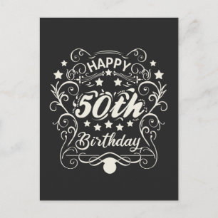 Dekorativt prydnads Happy 50-årsdag. Vykort