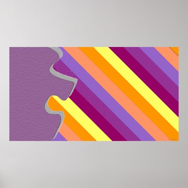 Dekorativt Puzzle Biet Abstrakt Sugar Poster (Framsidan)