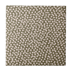 Dekorativt retro japanskt blomster mönster kakelplatta