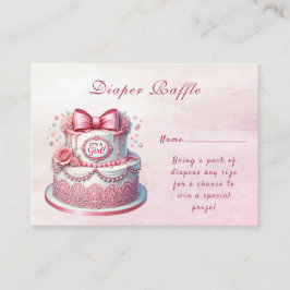 Dekorativt Rosa Bow Baby Shower-hölje för kummel Tilläggskort