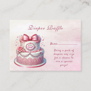 Dekorativt Rosa Bow Baby Shower-hölje för kummel Tilläggskort