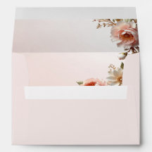 Dekorativt rosa och vita blommor kuvert