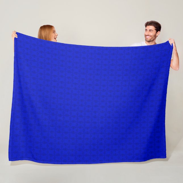 Dekorativt Royal Blue guvernör Satin Mönster Fleecefilt (På plats)