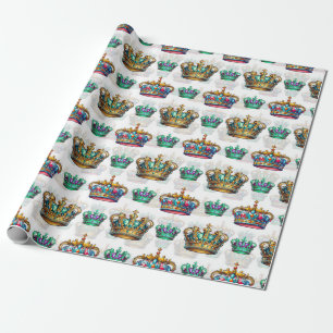 Dekorativt Royal Krona Mönster Presentpapper