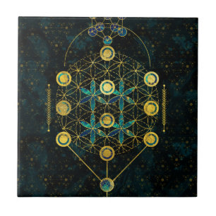 Dekorativt sakralt geometrisymbol kakelplatta