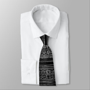 Dekorativt Silver-Black Tie Slips