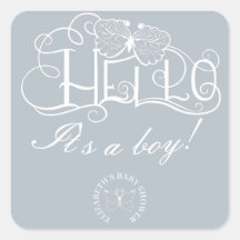 dekorativt skript hej det är en pojkblå