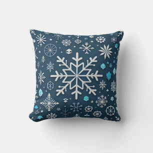 Dekorativt Snö Blue & Guld Boll God jul Kudde