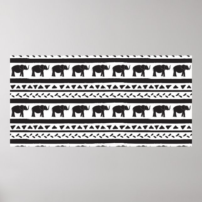 Dekorativt sömlöst mönster med handritad poster (Framsidan)