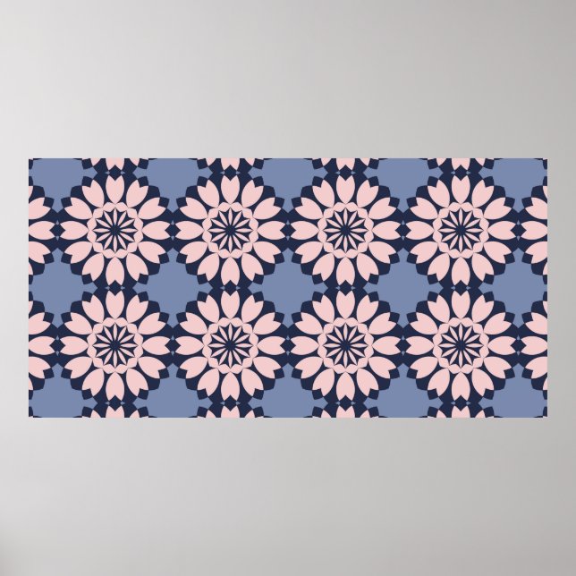 Dekorativt sömlöst mönster med olika geometriska e poster (Framsidan)