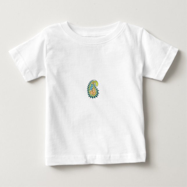 Dekorativt Stil, Mörk blått Grönt, Wattle T Shirt (Framsida)