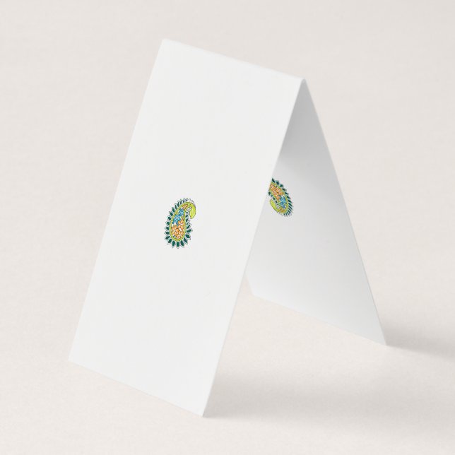 Dekorativt Stil, Mörk blått Grönt, Wattle Visitkort (Baksida)