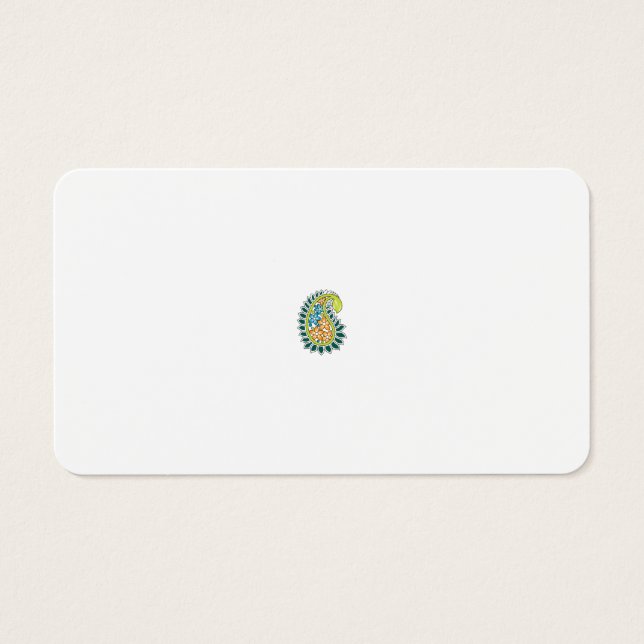 Dekorativt Stil, Mörk blått Grönt, Wattle Visitkort (Framsidan)