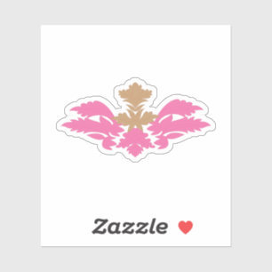 Dekorativt Stil, Shock rosa, antikskramassa Klistermärken