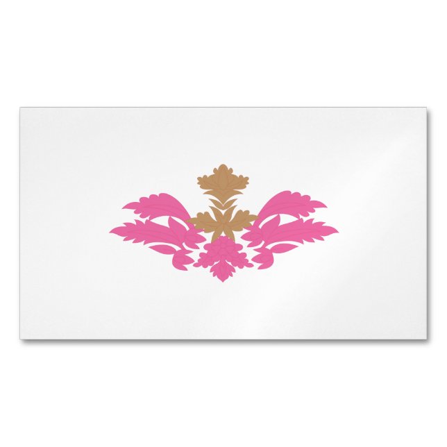 Dekorativt Stil, Shock rosa, antikskramassa Magnetiska Visitkort (Framsida)