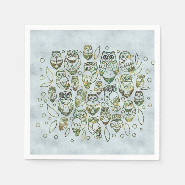 Dekorativt Uggla Pappersservett (Framsidan)