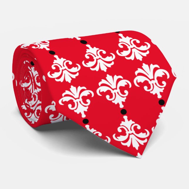 Dekorativt utsmyckad Damask-randig slips (Rullad)
