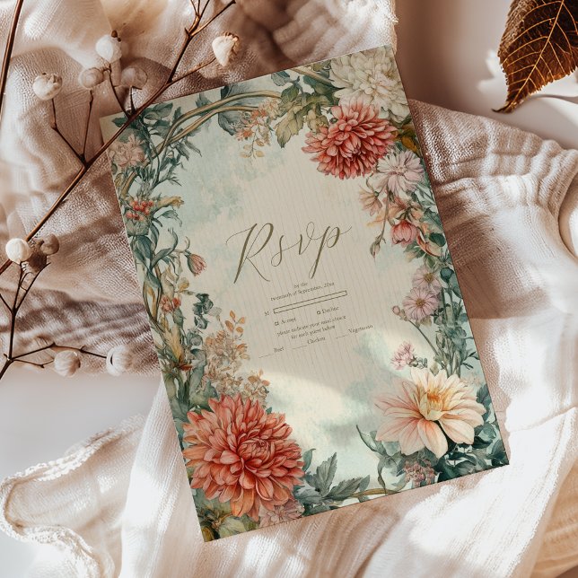 Dekorativt viktoriskt Royal Blommigt Bröllop OSA Kort (Skapare uppladdad)