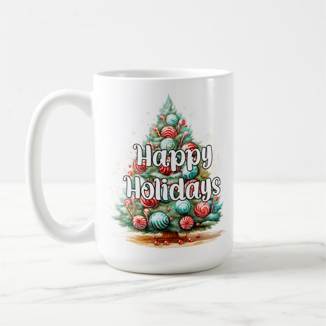 Dekorativt Whimsical God Jul Julgran Kaffemugg (Vänster)