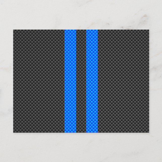 Dekorblåkolsfiber Stil Tävla Rand Vykort (Framsida)
