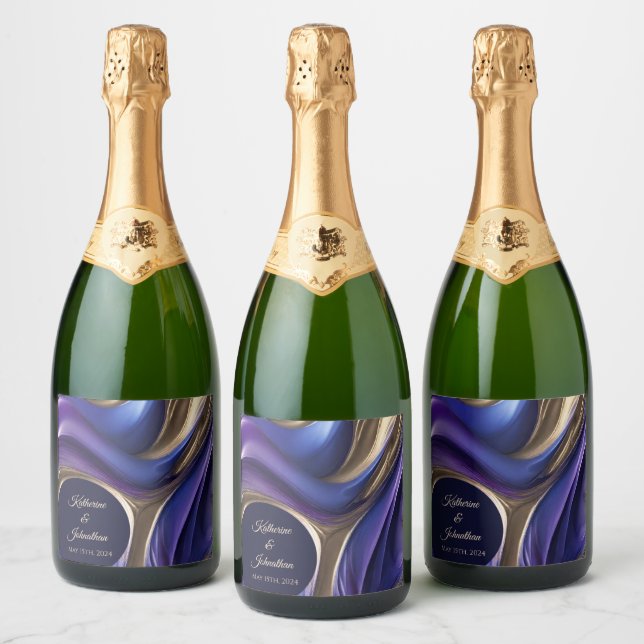 Dekorblått Bröllop-Guld i modern Bord (Flaskor)