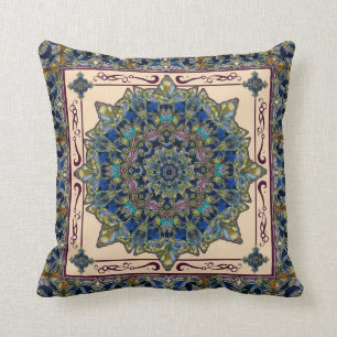 Dekoren för målat glassfönstermandalaen kudder kudde