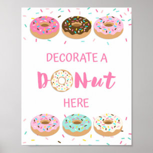 Dekorera en Donut hit-skylt - Rosa Donut Sprinkle Poster