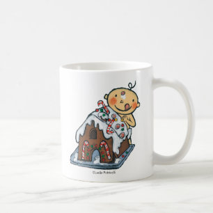Dekorera ett pepparkakahus för jul kaffemugg
