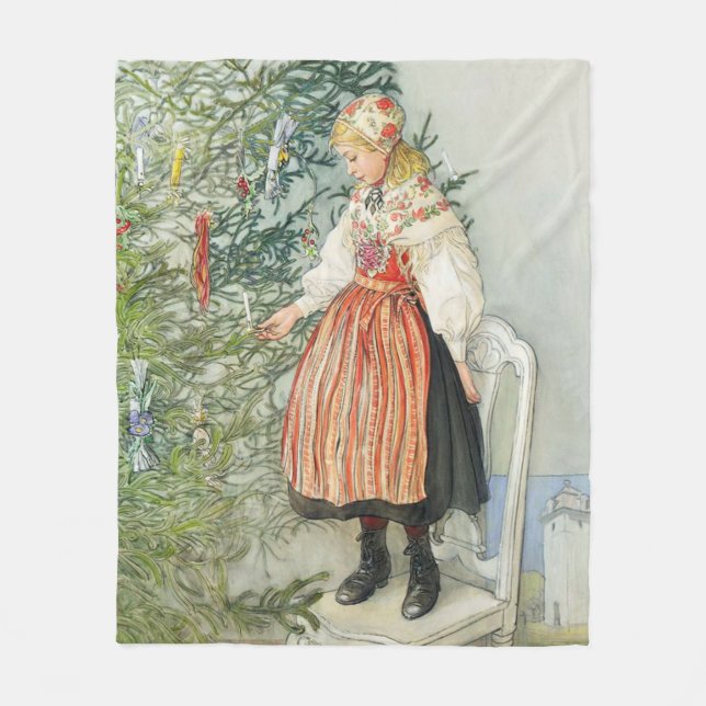 Dekorera Julgran - Carl Larsson Fleecefilt (Framsidan)