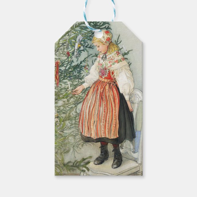 Dekorera Julgran - Carl Larsson Presentetikett (Framsidan)