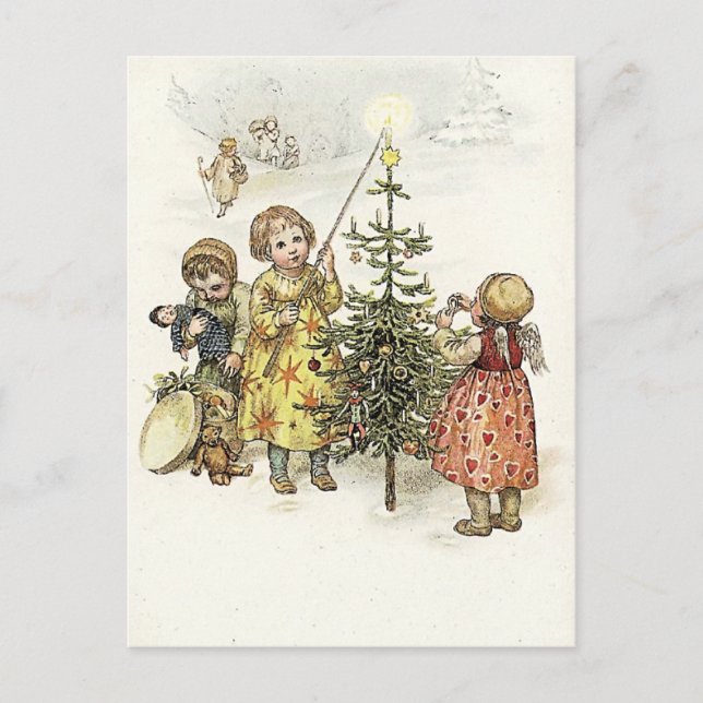 Dekorera Julgran Helg Vykort (Framsida)