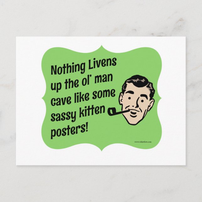 Dekorera mannen Cave Snarky Guy Vykort (Framsida)