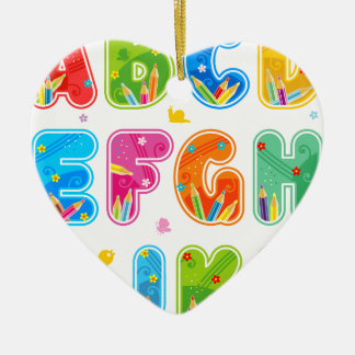 Dekorerad ABC-uppsättning, brevA-L Julgransprydnad Keramik