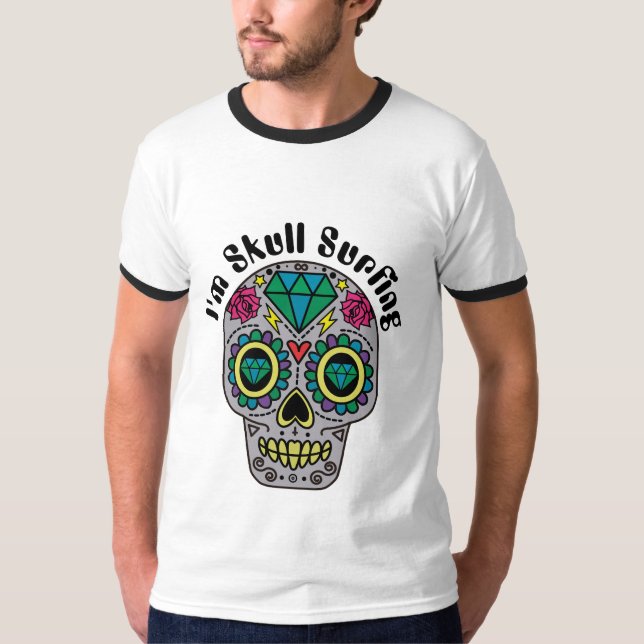 Dekorerad Abstrakt Dödskalle T-Shirt (Framsida)