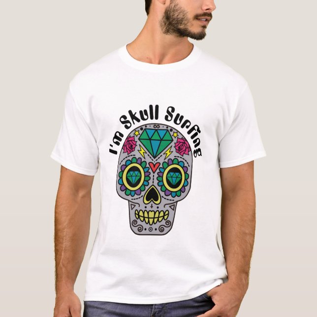 Dekorerad Abstrakt Dödskalle T-Shirt (Framsida)