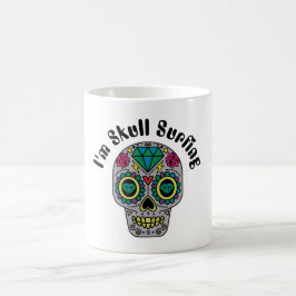 Dekorerad Abstrakt Skalle Kaffe Mugg