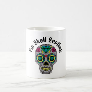 Dekorerad Abstrakt Skalle Kaffe Mugg
