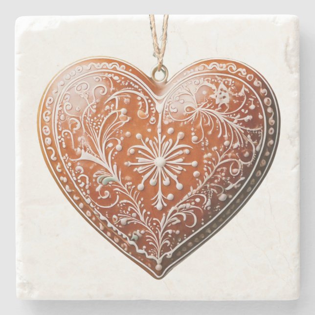 Dekorerad Helgdag för julkaka Stenunderlägg (Framsidan)