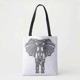 Dekorerad indisk elefant 2 för Henna Mehndi Tygkasse