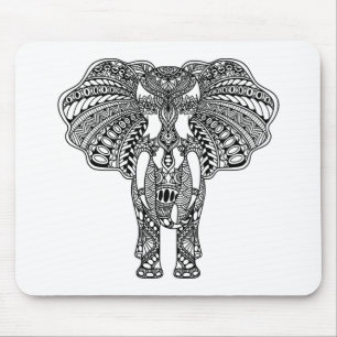 Dekorerad indisk elefant för Henna Mehndi Musmatta