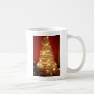Dekorerad insamling av vit Julgran Kaffemugg