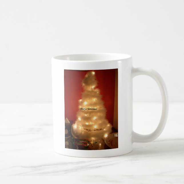 Dekorerad insamling av vit Julgran Kaffemugg (Höger)