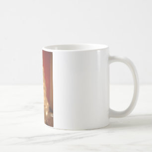 Dekorerad insamling av vit Julgran Kaffemugg