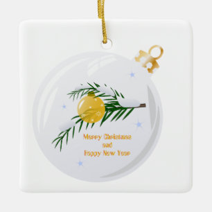 Dekorerad jul gren i bauble julgransprydnad keramik