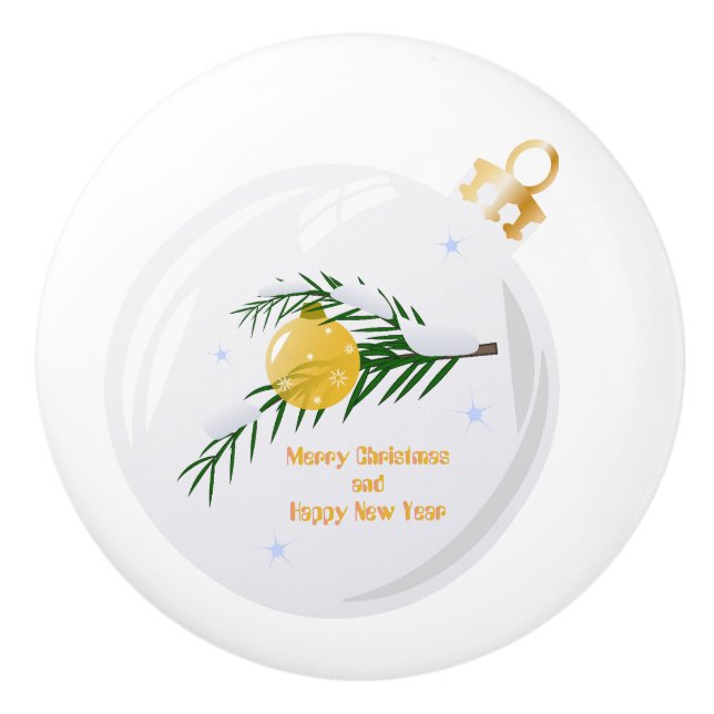 Dekorerad jul gren i bauble knopp (Framsidan)