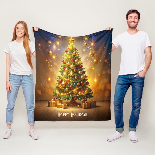 Dekorerad julgran fleece  (På plats)