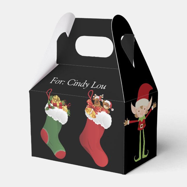 Dekorerad julklapp, Helgdag Presentaskar (Framsidan Sidan)