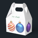 Dekorerad julklapp, Helgdag Presentaskar<br><div class="desc">Spara omslaget pappert och använda den här lilla presentlådan istället. Anpassa den med ditt namn och mottagarens NAMN.</div>