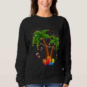Dekorerad julkokonu Handflatan Träd Tropical Julaf T Shirt