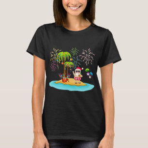 Dekorerad julkokonu Handflatan Träd Tropical Julaf T Shirt